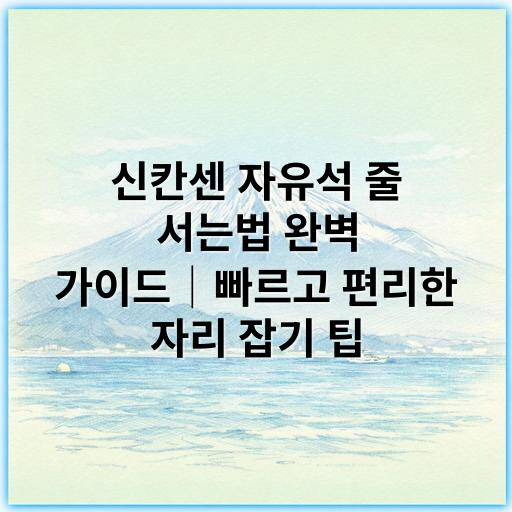 신칸센 자유석 줄 서는법 완벽 가이드│빠르고 편리한 자리 잡기 팁 - 신칸센 자유석 줄 서는법의 가장 중요한 핵심 키워드는
"조기 대기"입니다.