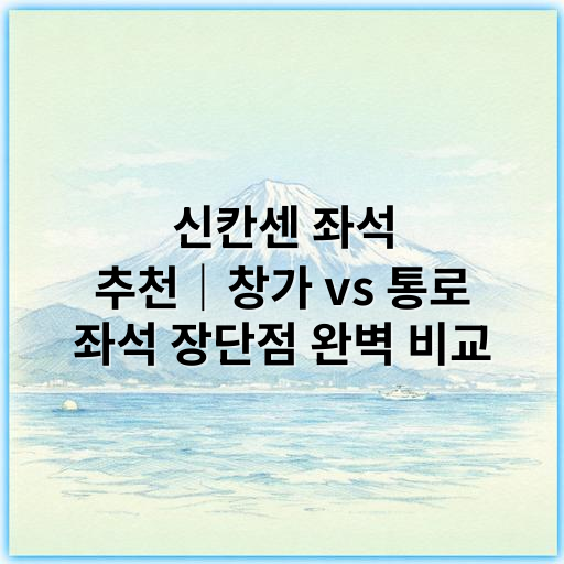 신칸센 좌석 추천|창가 vs 통로 좌석 장단점 완벽 비교 - 신칸센 좌석 추천 핵심 키워드: 창가좌석