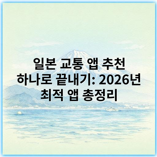 일본 교통 앱 추천 하나로 끝내기: 2026년 최적 앱 총정리 - 일본 교통 앱