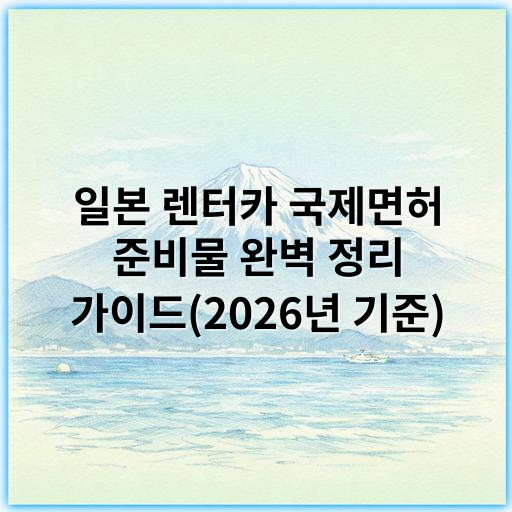 일본 렌터카 국제면허 준비물 완벽 정리 가이드(2026년 기준) - 일본 렌터카 국제면허 준비물의 핵심 키워드: 국제 운전 면허증