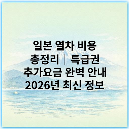일본 열차 비용 총정리|특급권 추가요금 완벽 안내 2026년 최신 정보 - 특급권 추가요금