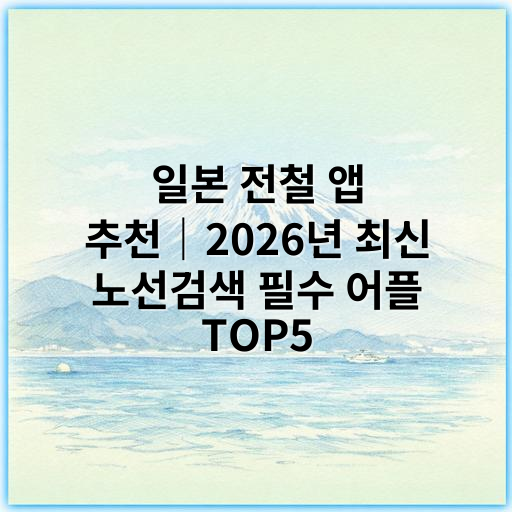 일본 전철 앱 추천|2026년 최신 노선검색 필수 어플 TOP5 - 일본 전철 앱 노선검색 핵심 키워드: 실시간 경로 안내